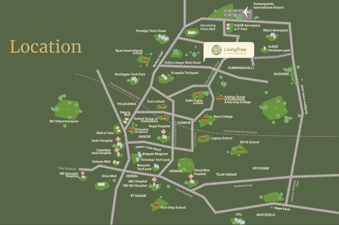 Kalyani Living Tree Aerospace Park Location North Bangalore