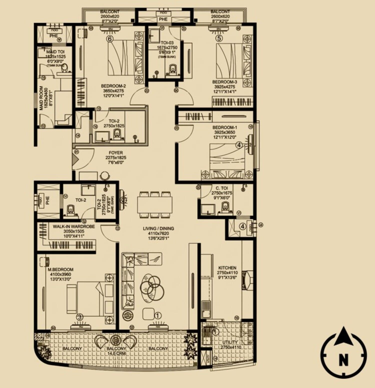 Penthouse floor plan